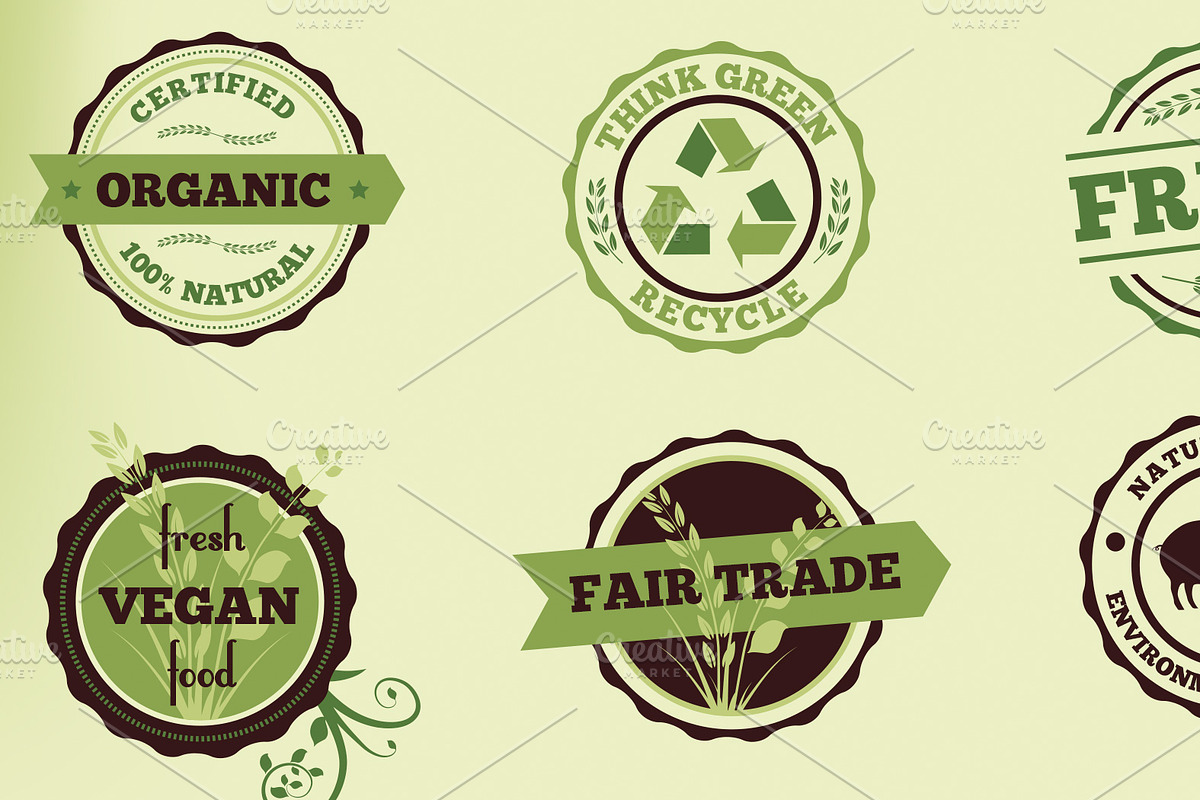 Vintage Green Vector Badges preview 2