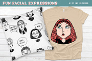Fun Facial Expressions Vectors PNG, an Illustration by SLS Lines (Thumbnail 8 of 9)
