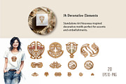 Art Nouveau Decorative Elements Set, an Object Graphic by Elen-Lane (Thumbnail 1 of 3)