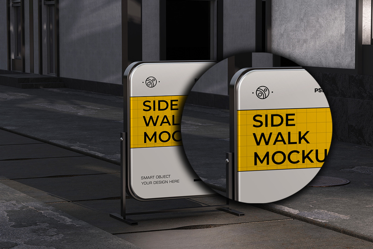 Sidewalk Sign Stand Mockup, an Advertising Mockup by Artlogs x Modaldesain (Photo 2 of 4)