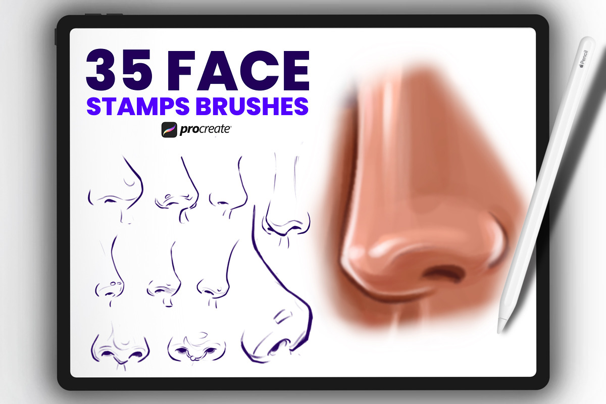 Procreate Nose Brushes Stamps, a Brush Add-On by Procreate Market (Photo 1 of 5)