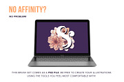 70 Flower Stamp Affinity Brushes, a Brush Add-On by Riveros Illustration (Thumbnail 9 of 9)
