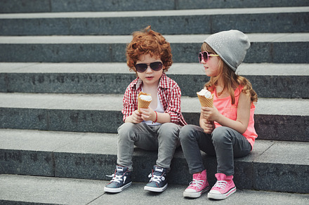 Two cute hipsters eating icecream featuring ice, cream, and hipster, a Person Photo by AlohaHawaii