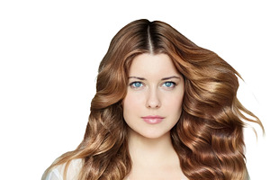 Woman with beautiful healthy brown hair flowing, showing natural, a Person Photo by Studio ANNA