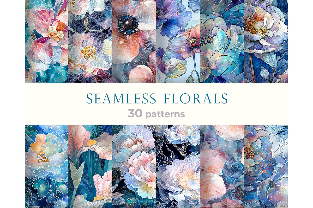 Floral Seamless Patterns Set, a Pattern Graphic by Bubert Art (Photo 1 of 6)