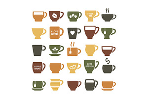 Coffee Mugs Vector Symbols For Logo