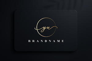 Letter YU Handwritten Signature Logo