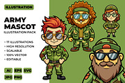 Army Mascot Illustration Pack, an Illustration by Riswan Ratta (Thumbnail 1 of 3)