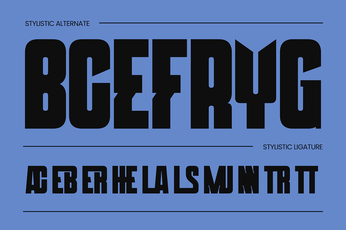 Mertto Modern - Bold Extrude Logo, a Sans Serif Font by Nirmana Visual (Photo 10 of 17)