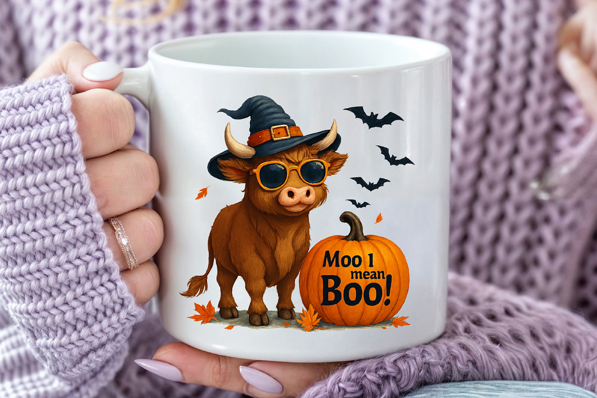 Funny Fall Pumpkin Cow Png, an Illustration by Craft Nest (Photo 5 of 6)
