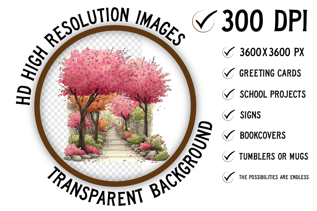 Spring Flowers Pathway Clipart Png, an Illustration by Craft Nest (Photo 2 of 9)