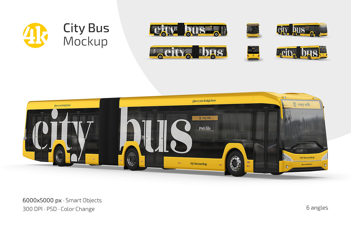 City Bus Mockup Set, a Product Mockup by Country4k (Photo 1 of 4)