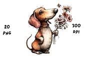 Whimsical Floral Dachshund, Cute Dog, an Animal Illustration by GiraffeCreative (Thumbnail 14 of 20)