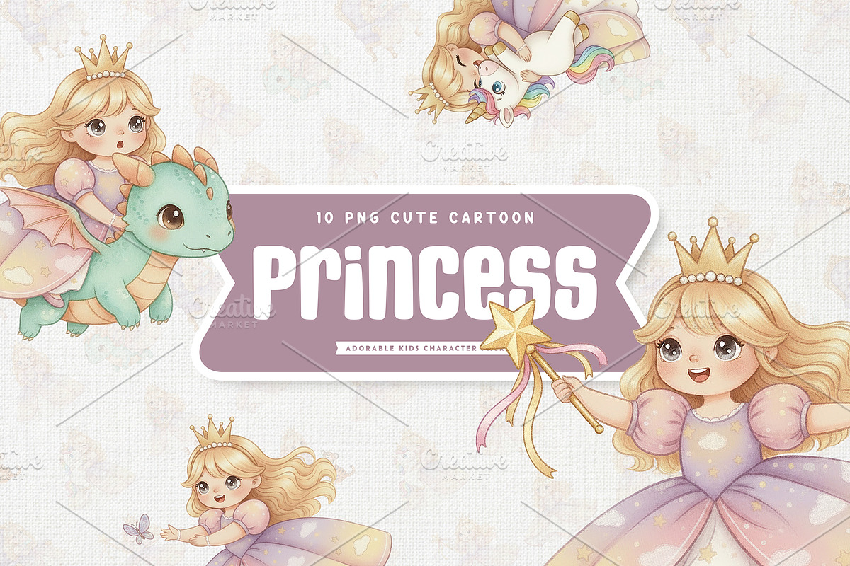 Lovely Little Princess Cute Cartoon, a Person Illustration by Gohsantosa (Photo 1 of 4)