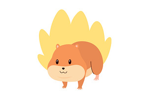 Cartoon hamster. Fluffy domestic pet, an Animal Illustration by the8monkey