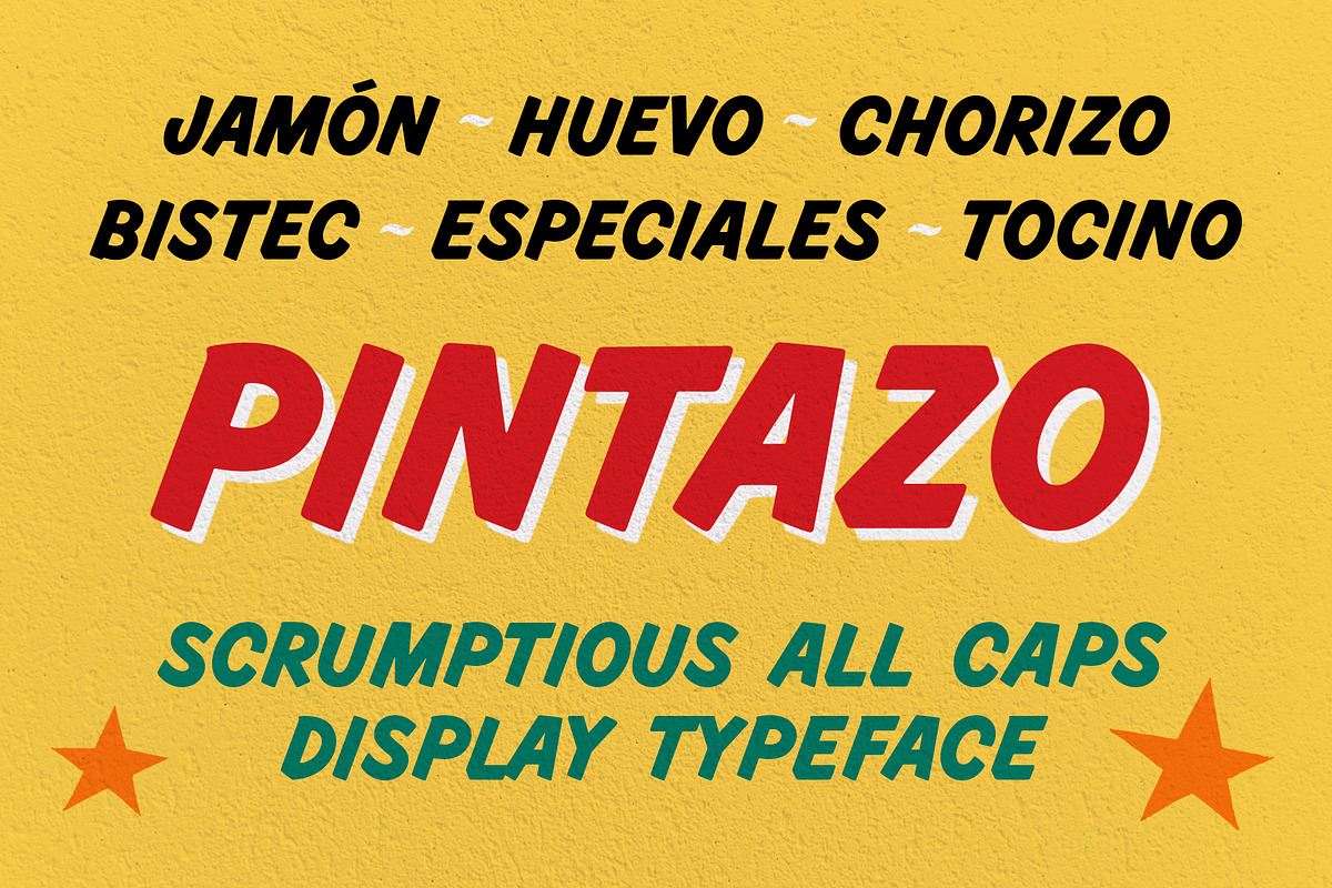 Pintazo Display Typeface, a Handwritten Font by benharman (Photo 1 of 5)