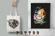 Noir old school tattoo, a Background Graphic by intueri (Thumbnail 7 of 7)