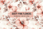 DUSTY PINK FLOWERS Seamless Pattern, a Pattern Graphic by AYAKA Studio Co. (Thumbnail 1 of 5)