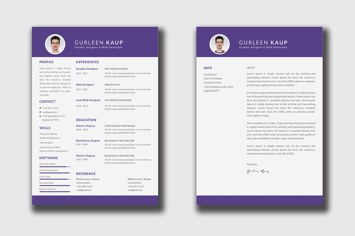 Resume Template and Cover Letter, a Resume Template by designvillage (Photo 8 of 13)