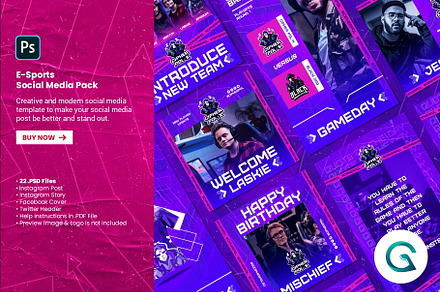 E-Sports Social Media Pack, a Social Media Template by Geelator Studio