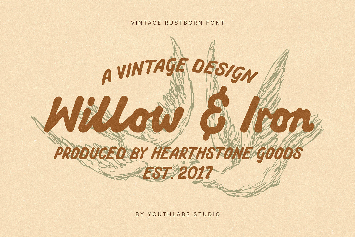 Vintage Rustborn – Retro Script Font, a Script Font by Youthlabs Studio (Photo 2 of 12)