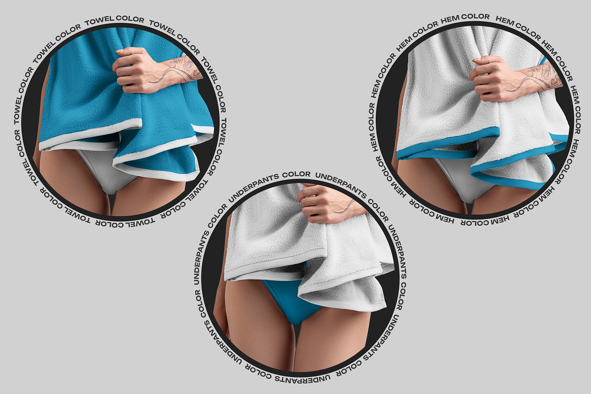Mockup of a Large Bath / Beach Towel, a Household Mockup by Grow Design Craft Studio (Photo 3 of 7)