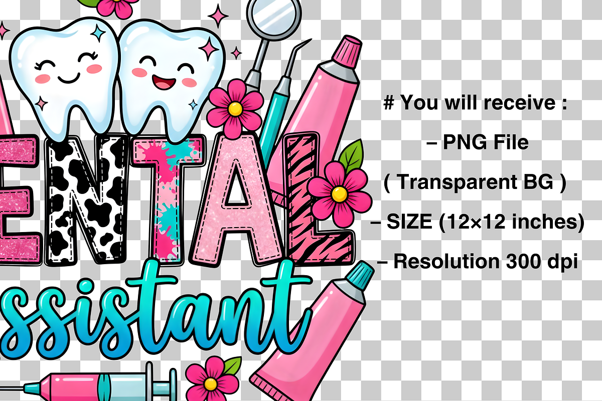 Dental Assistant Design, DA, Tee PNG, a Graphic by Clipart Bloom (Photo 2 of 3)