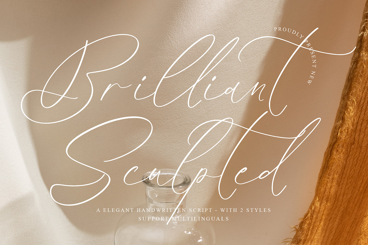 Brilliant Sculpted, a Handwritten Font by operatype.co (Photo 1 of 15)