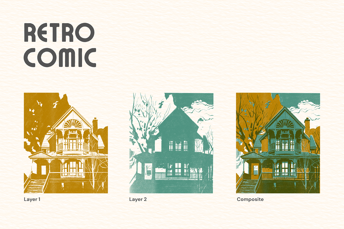 Vintage Print Set Procreate Palettes, a Palette Add-On by Rebus Illustration (Photo 6 of 9)