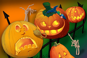 Halloween pumpkin., an Illustration by Adamskyistudio