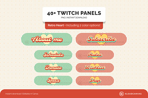 Twitch Panels - Retro Heart