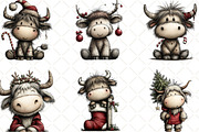 Christmas Highland Cow Clipart, an Illustration by Black Bird Studio (Thumbnail 3 of 6)