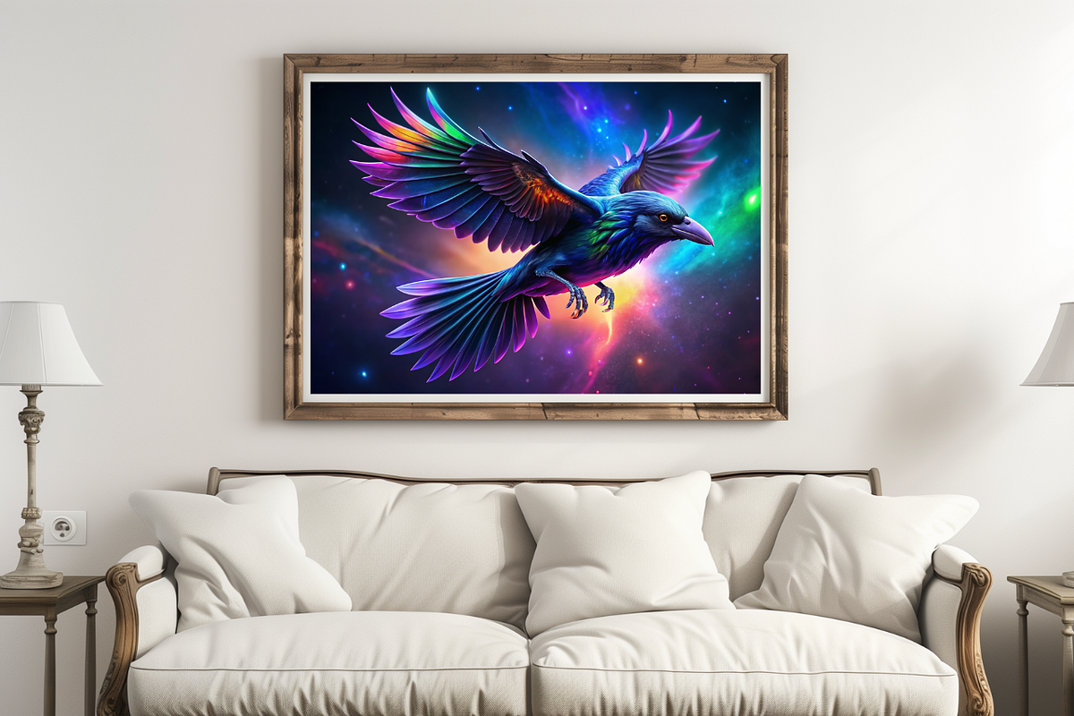 Vibrant Crow Print, an Animal Illustration by ZobaDepot (Photo 2 of 4)