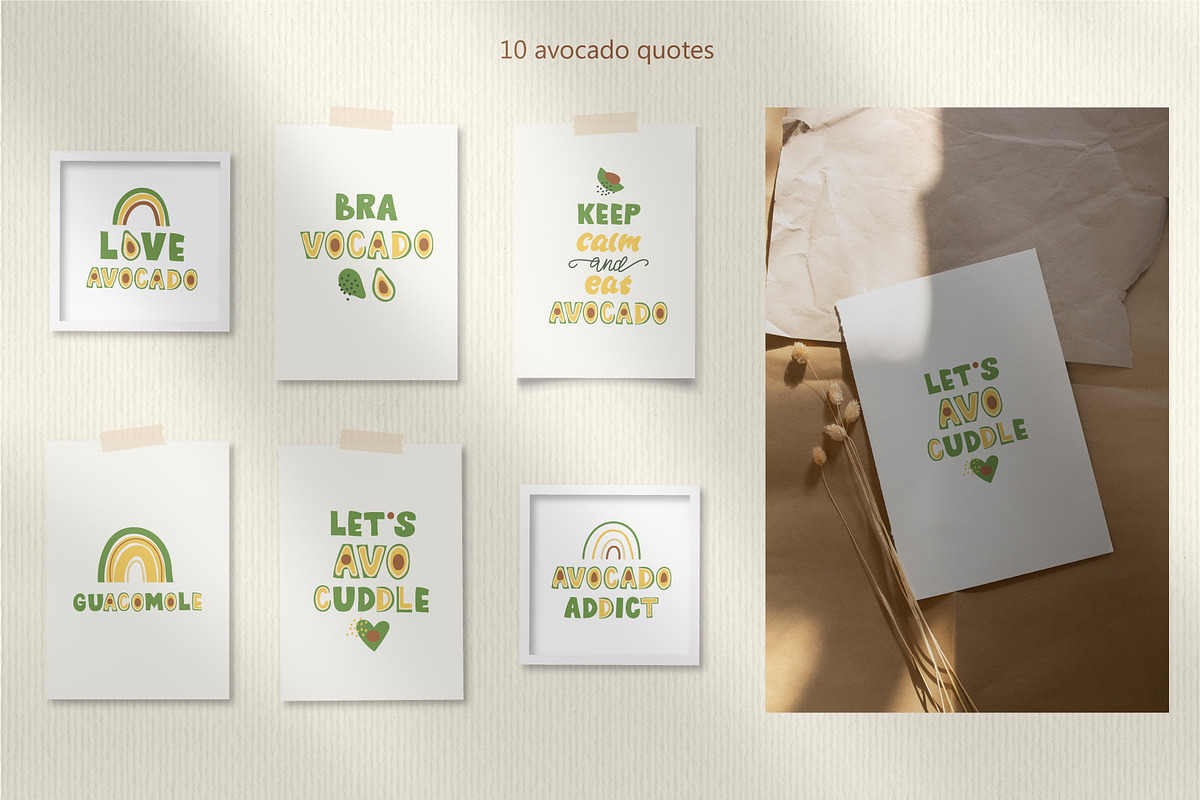 Avocado and Rainbow Collection, a Decorative Illustration by DearLetters (Photo 9 of 12)