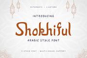 Shokhiful - Arabic Style Font, a Sans Serif Font by twinstd (Thumbnail 1 of 10)
