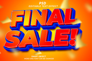 Final Sale PSD 3d Editable Text