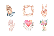 Watercolor Hands Clipart, a Decorative Illustration by BerryPieArt (Thumbnail 4 of 4)