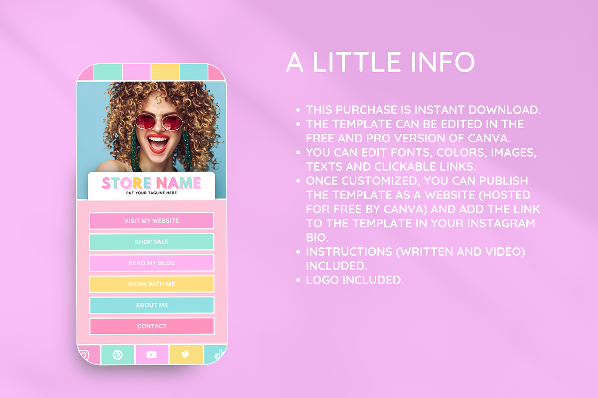 Rainbow Link in Bio, a Landing Page Template by SunshineStudioBoutique (Photo 3 of 9)