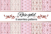 Rose Gold Geometric Floral Patterns, a Pattern Graphic by Artspace (Thumbnail 1 of 4)
