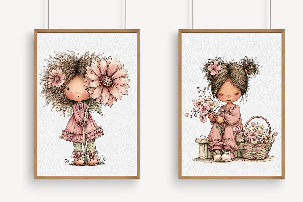 Watercolor Countryside Girl Clipart, an Illustration by Libby Wishes (Photo 5 of 7)