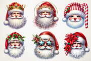 Jolly Santa Faces Clipart Collection, an Illustration by RobertsArt (Thumbnail 3 of 7)