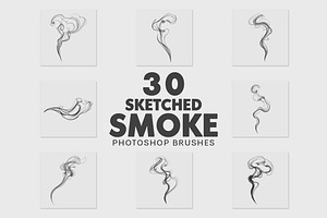 30 Sketched Smoke Photoshop Brushes