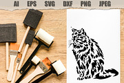 Stencil Cat Silhouette, an Animal Illustration by MARYCRAFTIRIA (Thumbnail 2 of 3)
