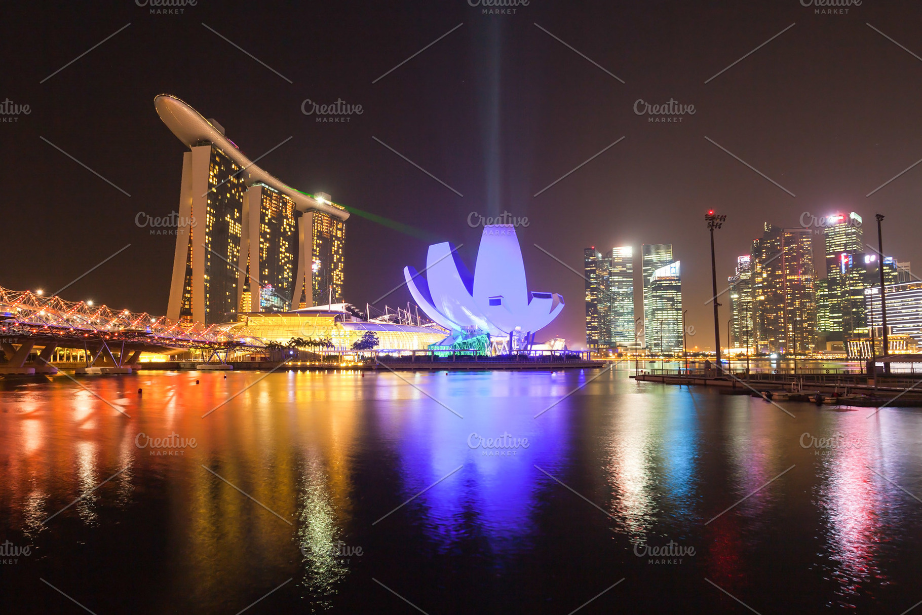 Singapore at night, a Photo by saiko3p