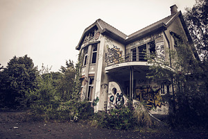 Abandoned haunted halloween house