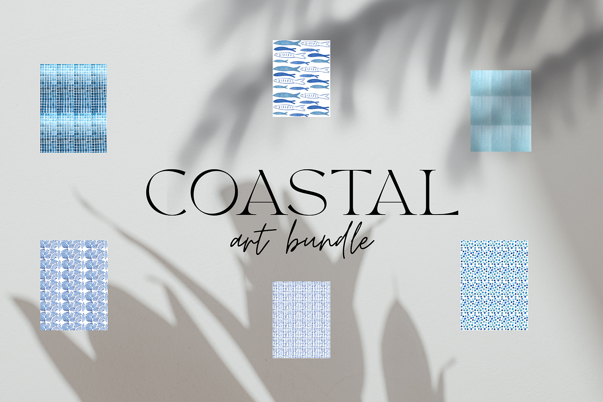 Coastal Art Bundle – Watercolor, a Pattern Graphic by ElicoelhoDesign Shop (Photo 1 of 7)