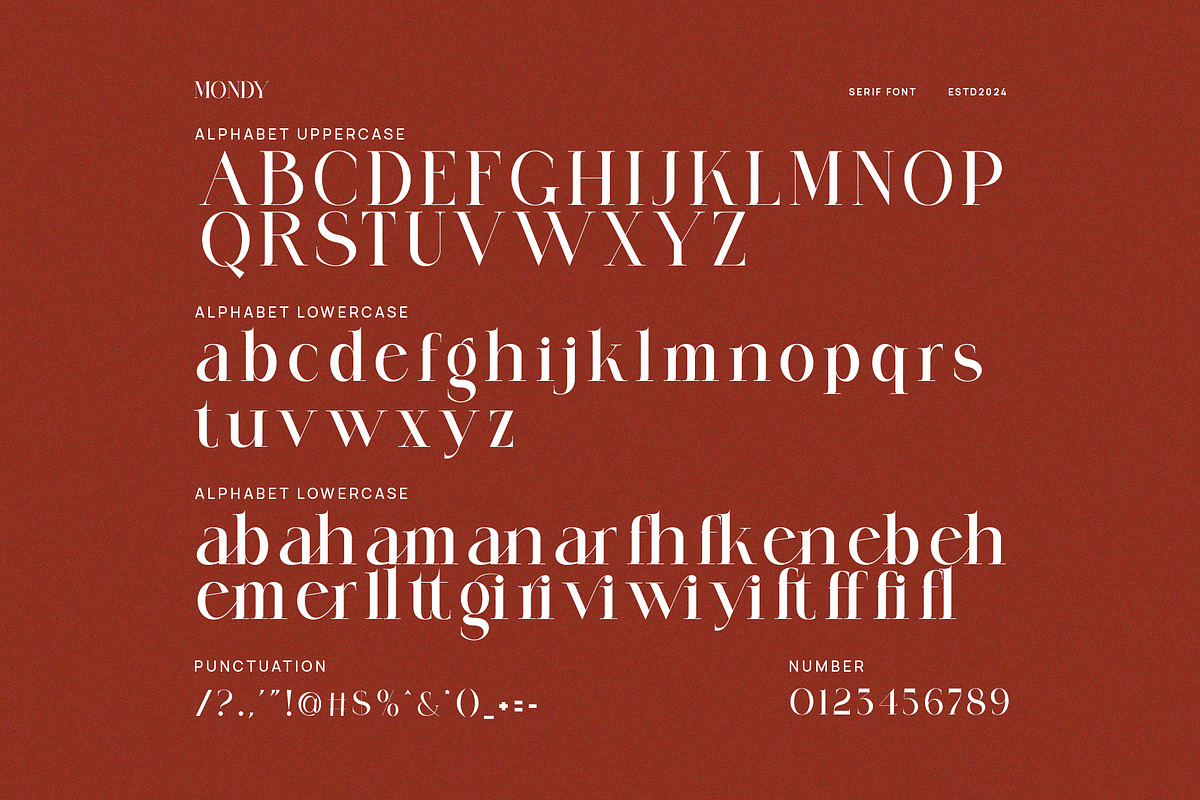 Mondy Modern Serif Font, a Serif Font by Perfectype (Photo 7 of 8)