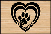 Heart and Paw Silhouette Vector Set, a Decorative Illustration by Gaye Art (Thumbnail 3 of 4)
