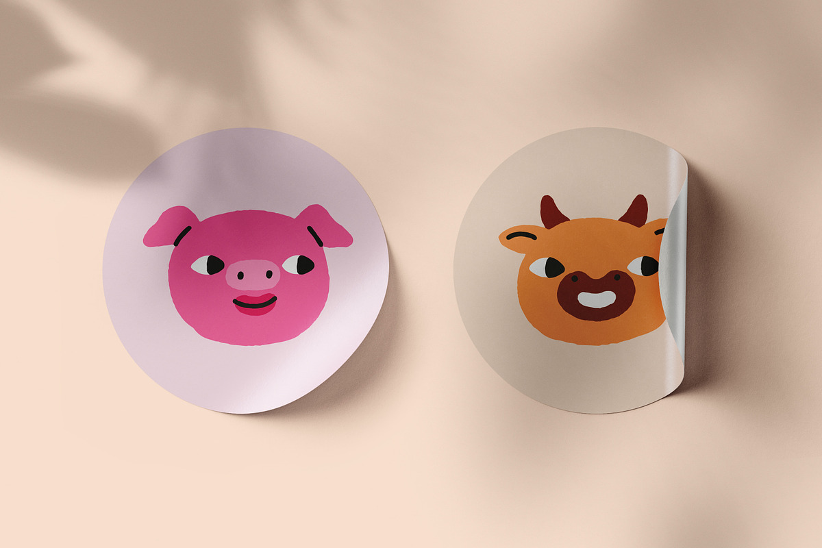 Happy, funny animal heads, comic set, an Animal Illustration by Good Studio (Photo 9 of 9)