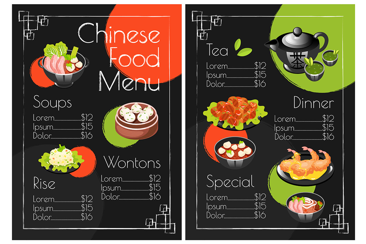 Chinese food menu template, a Templates & Theme by IMG visuals characters